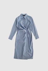 Withblack Jurk Striped 'Mesa' - Blue/Brown Pinstripe - Withblack