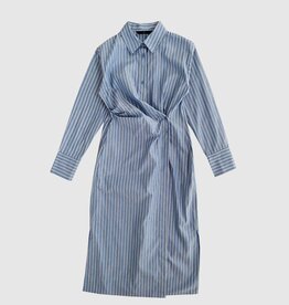 Withblack Jurk Striped 'Mesa' - Blue/Brown Pinstripe - Withblack