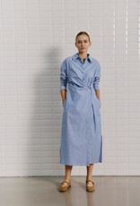 Withblack Jurk Striped 'Mesa' - Blue/Brown Pinstripe - Withblack