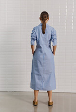 Withblack Jurk Striped 'Mesa' - Blue/Brown Pinstripe - Withblack