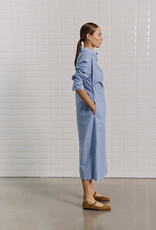 Withblack Jurk Striped 'Mesa' - Blue/Brown Pinstripe - Withblack