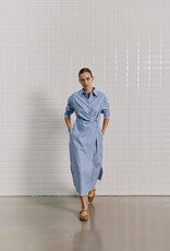 Withblack Jurk Striped 'Mesa' - Blue/Brown Pinstripe - Withblack