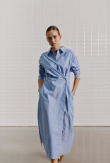 Withblack Jurk Striped 'Mesa' - Blue/Brown Pinstripe - Withblack