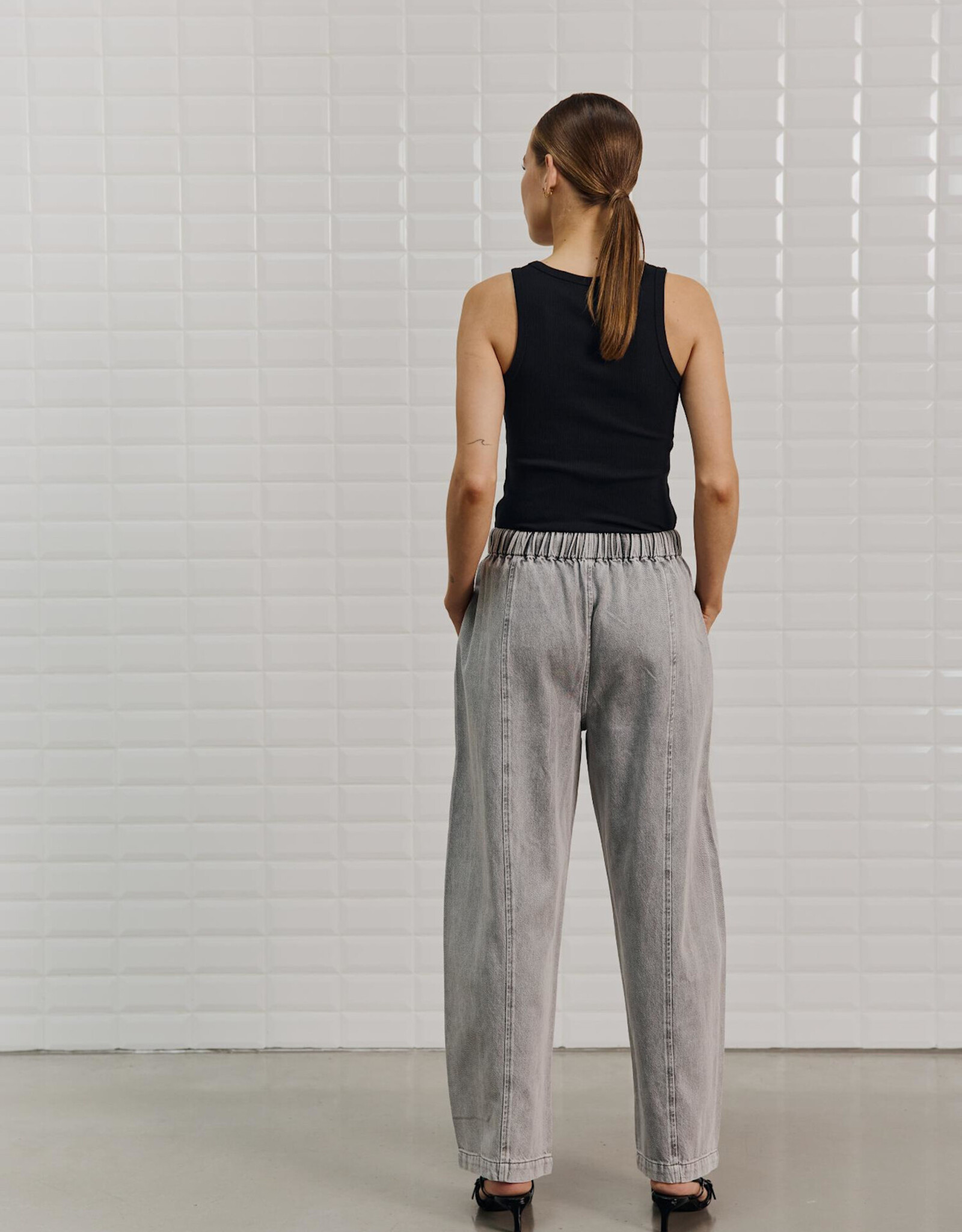 Withblack Jeans Wide 'Penelope' - Spring Grey - Withblack