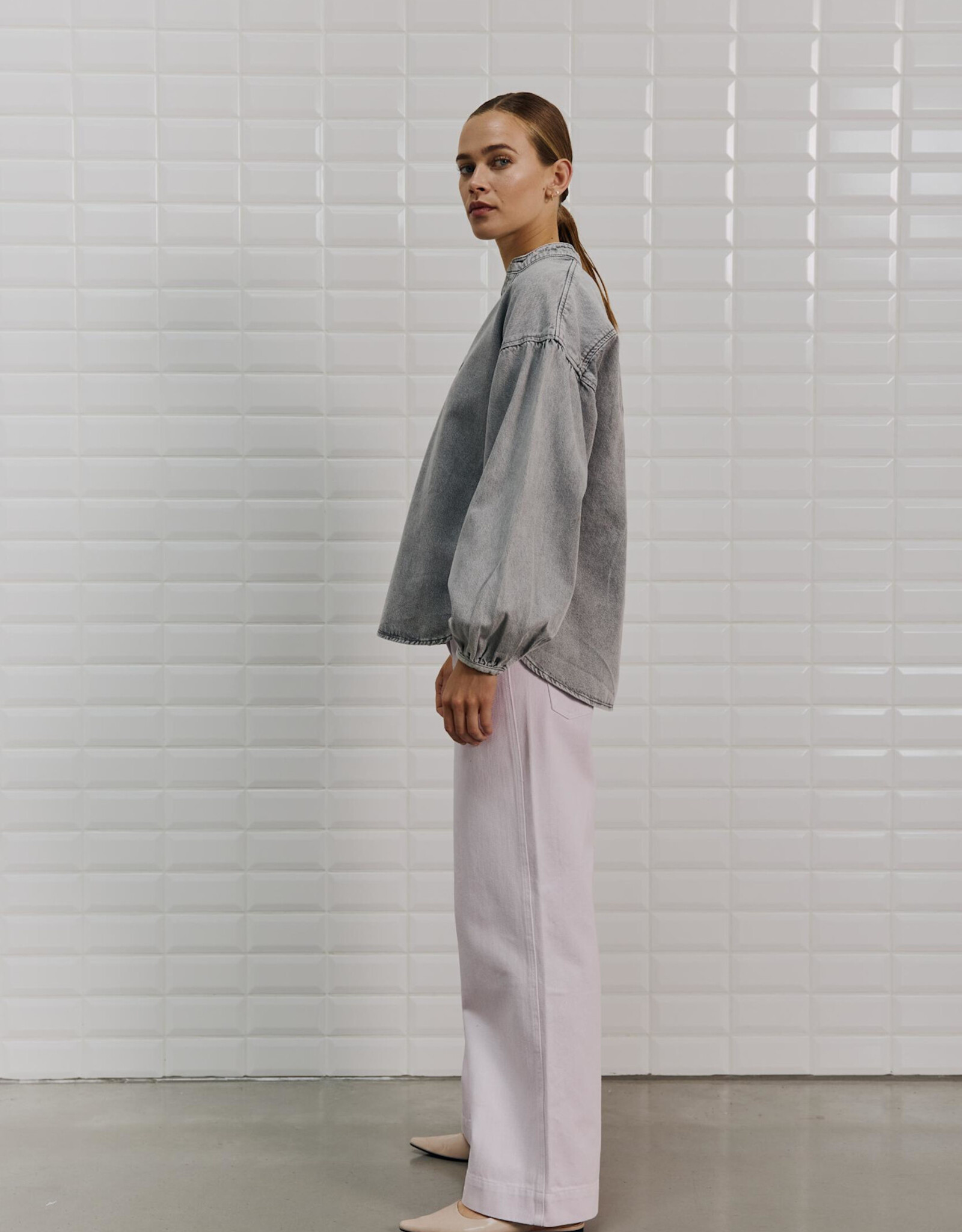 Withblack Blouse 'Penelope' - Spring Grey - Withblack