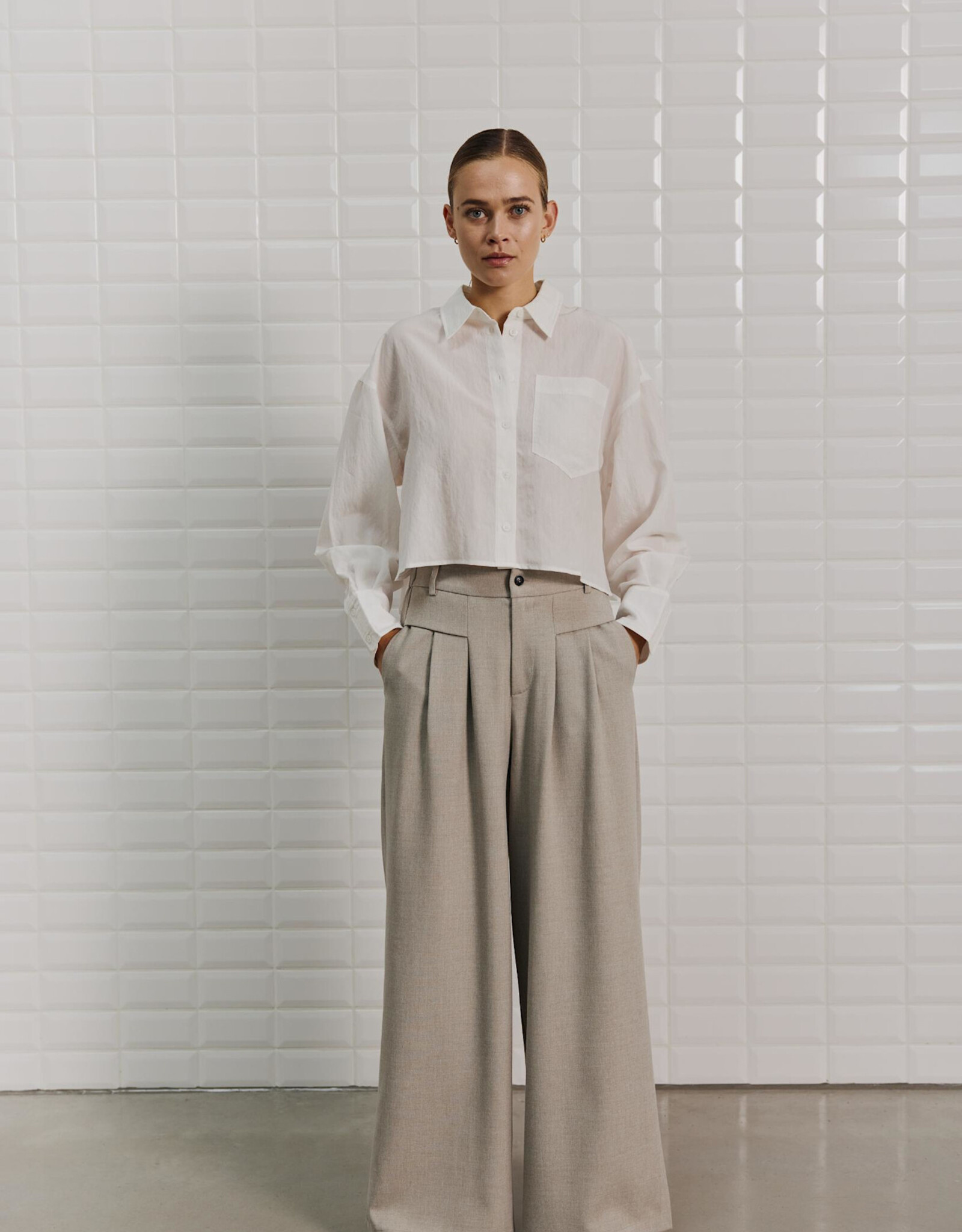 Withblack Blouse 'Shorty Soft Cropped' - White - Withblack