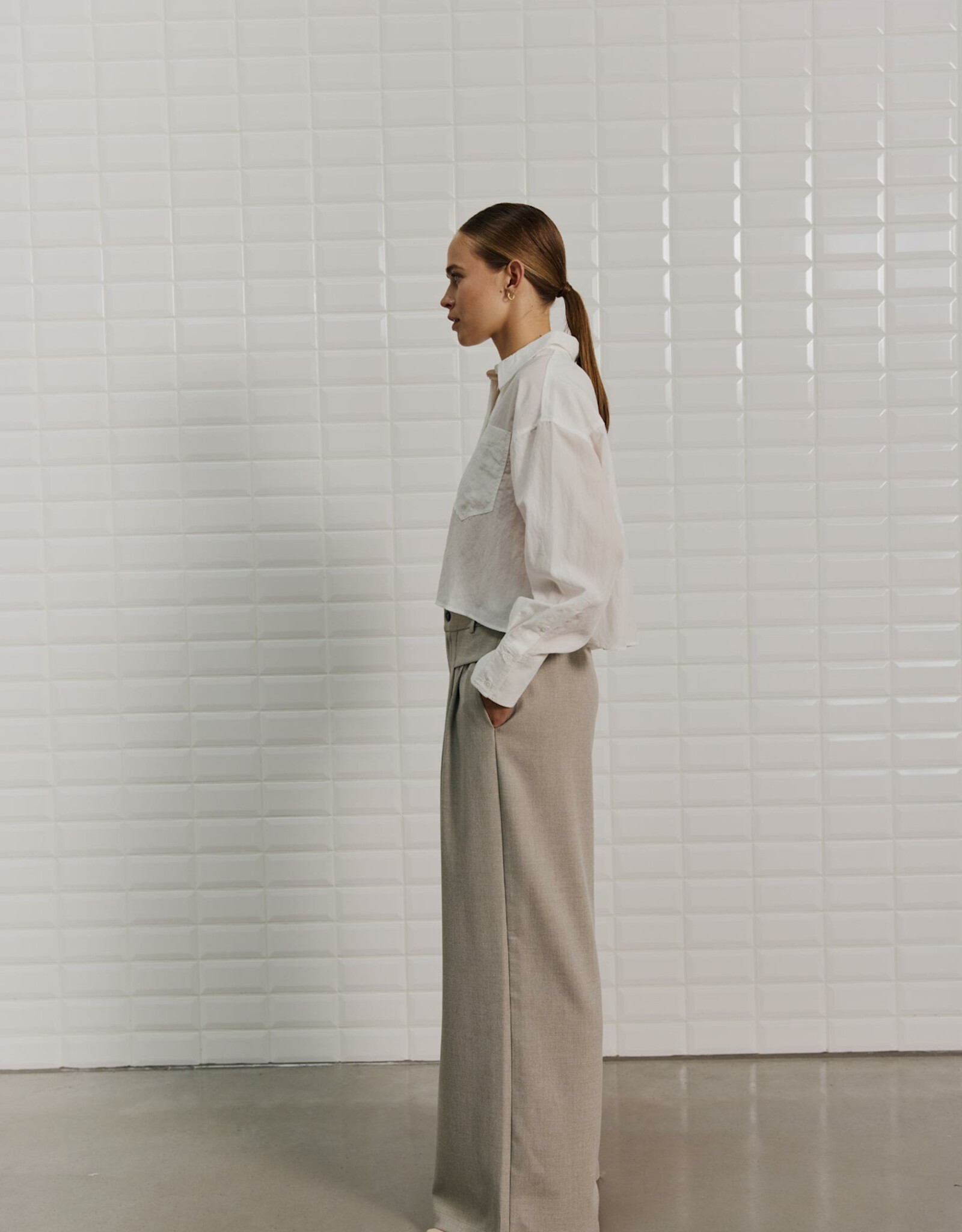 Withblack Blouse 'Shorty Soft Cropped' - White - Withblack