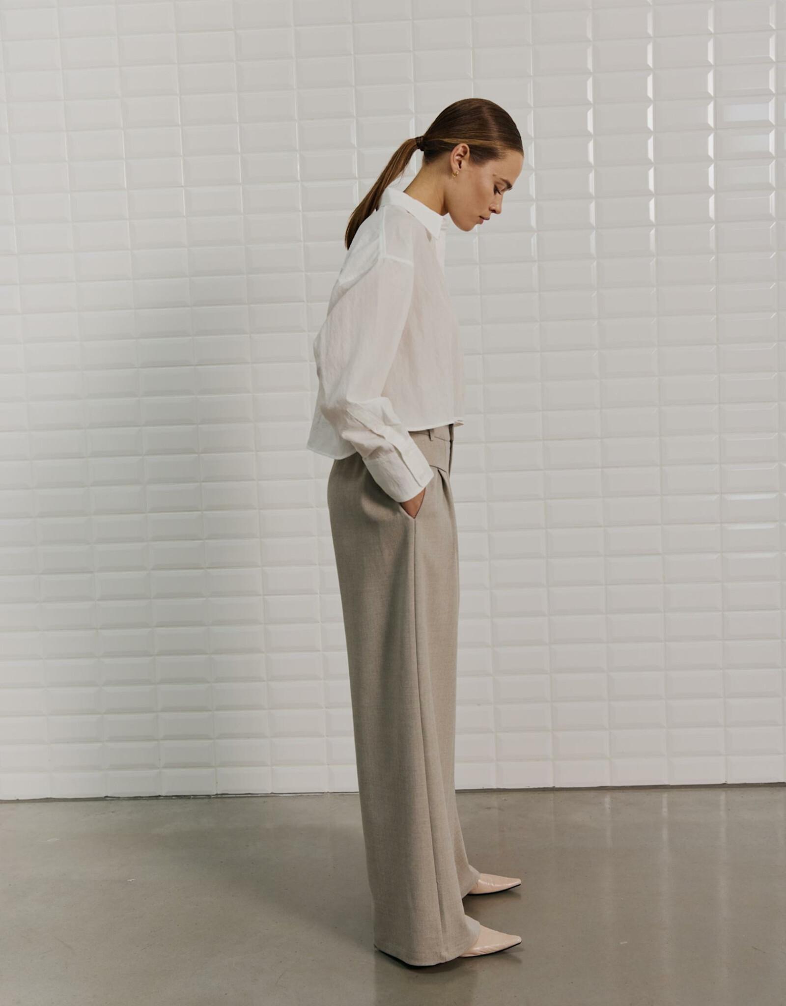 Withblack Blouse 'Shorty Soft Cropped' - White - Withblack