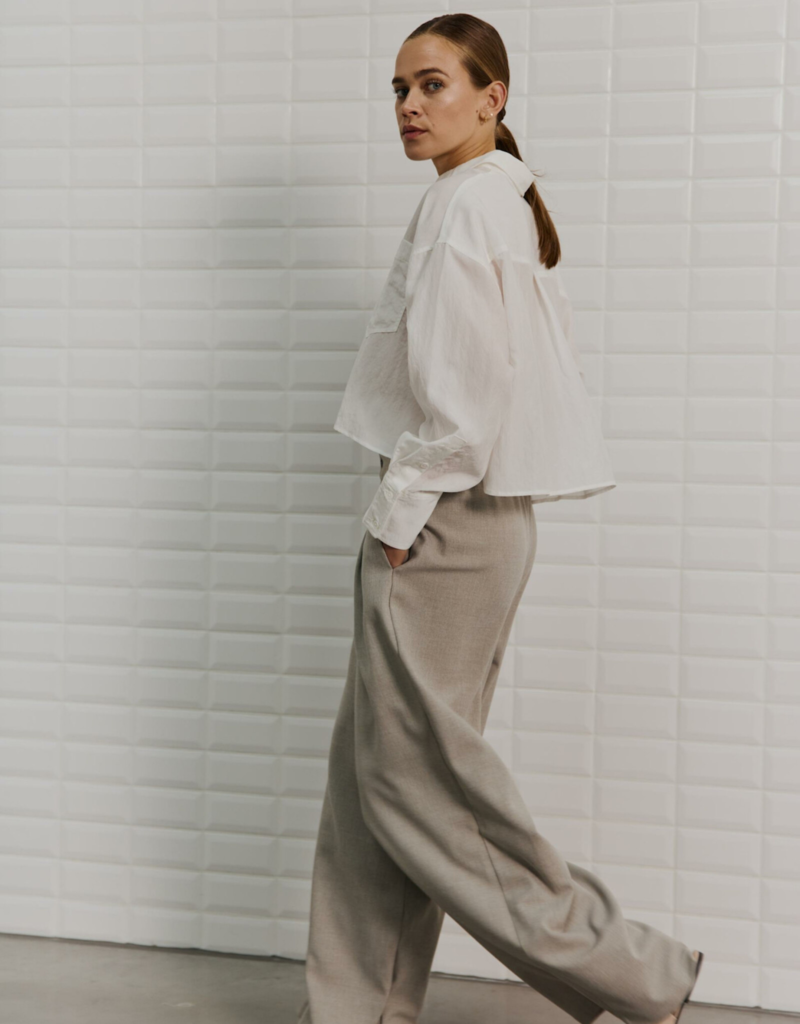 Withblack Blouse 'Shorty Soft Cropped' - White - Withblack