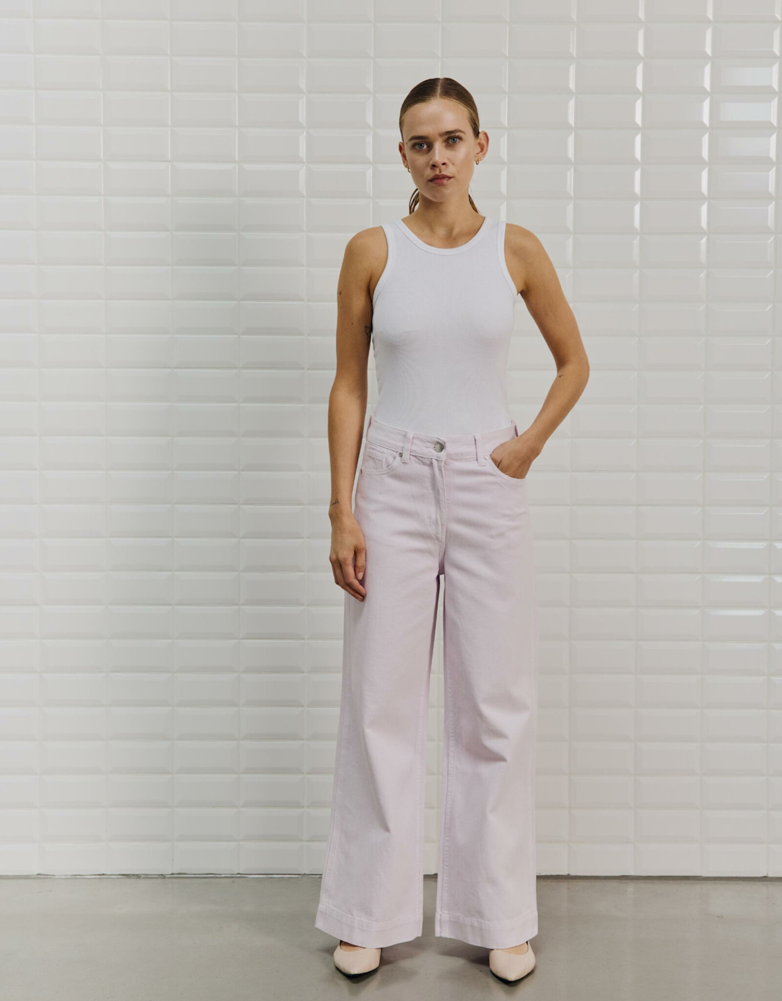 Withblack Broek Wide 'Antonia' - Lavender Sky - Withblack