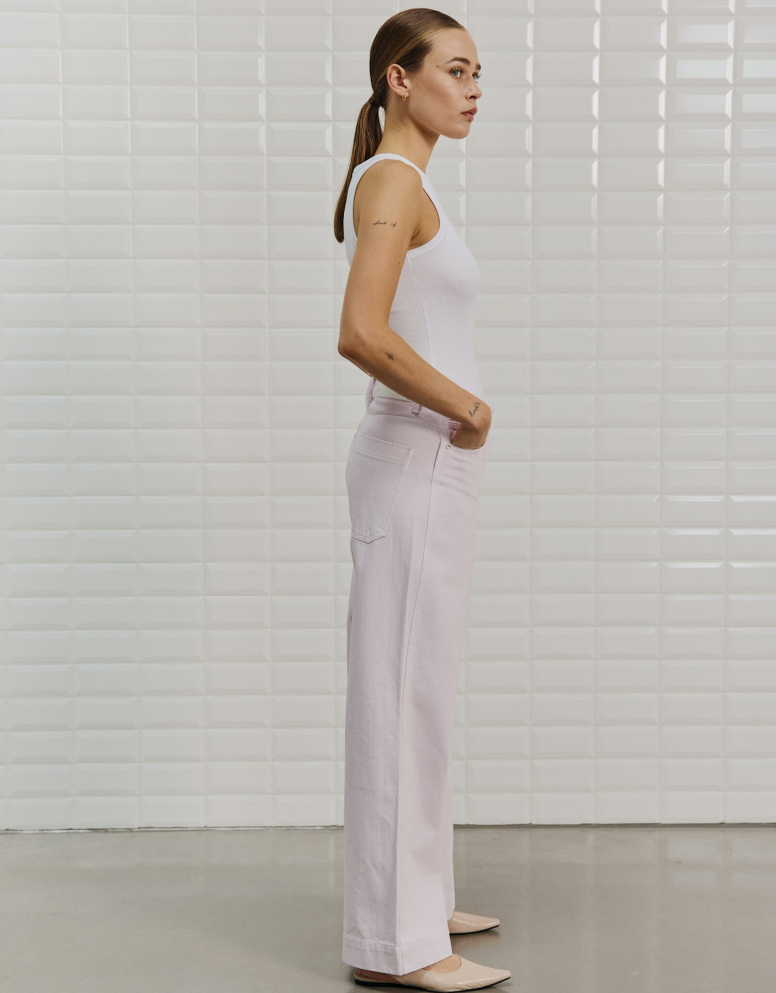 Withblack Broek Wide 'Antonia' - Lavender Sky - Withblack