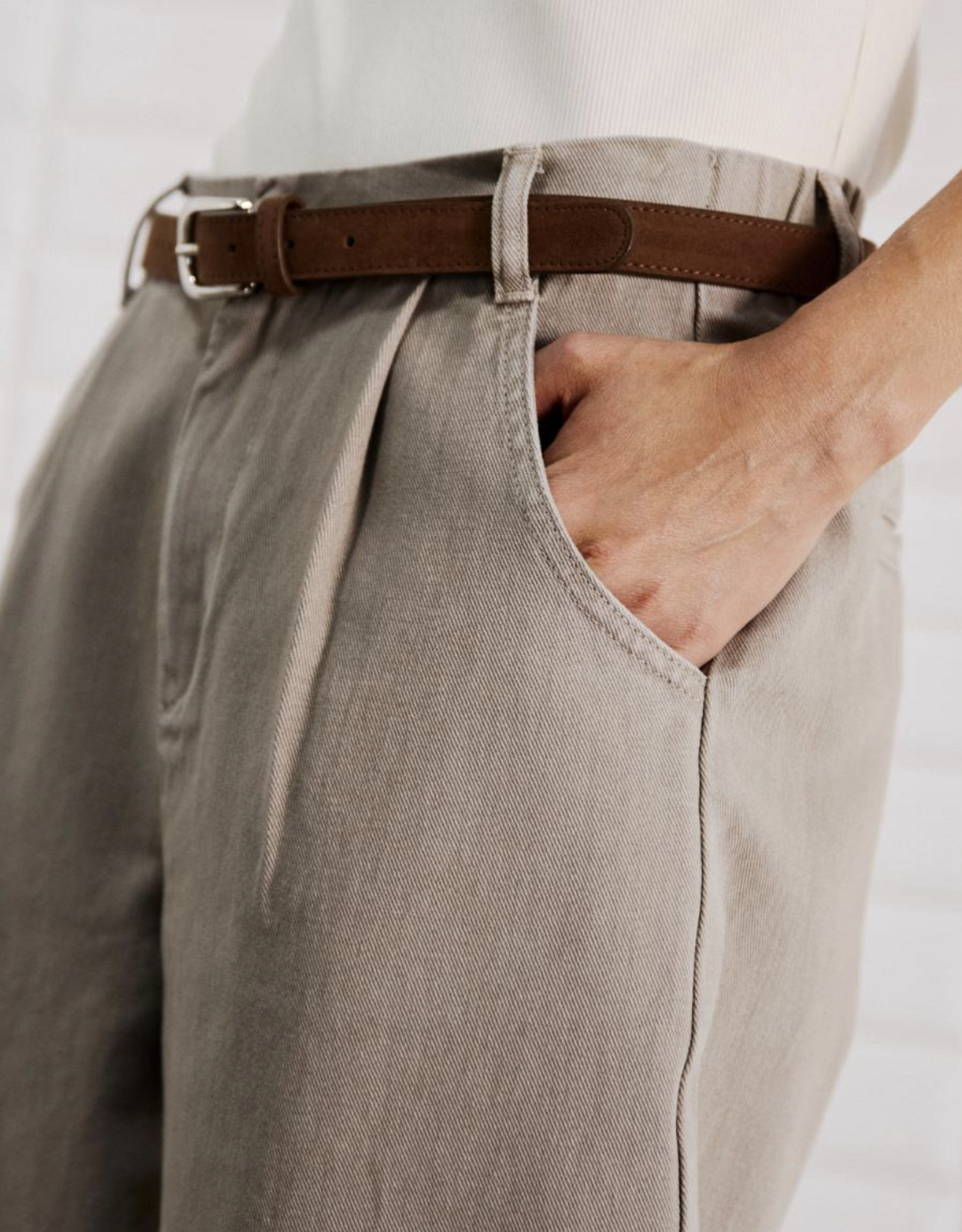 Withblack Broek Wide 'Steffi' - Grey Sand - Withblack