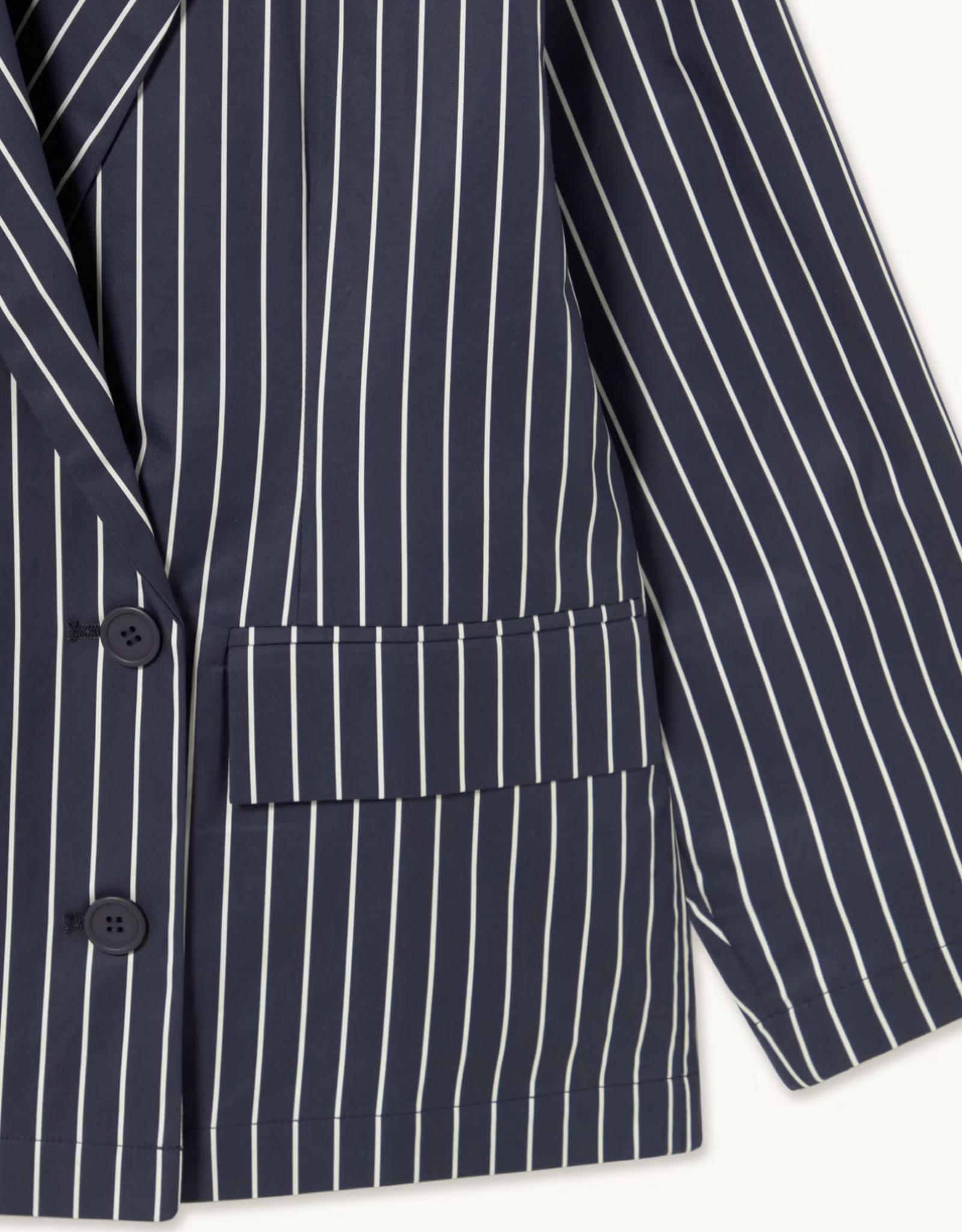 The Tiny Big Sister Blazer 'Striped Twill' - Navy - The Tiny Big Sister