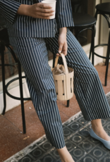 The Tiny Big Sister Broek 'Striped Twill' - Navy - The Tiny Big Sister