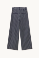 The Tiny Big Sister Broek 'Striped Twill' - Navy - The Tiny Big Sister