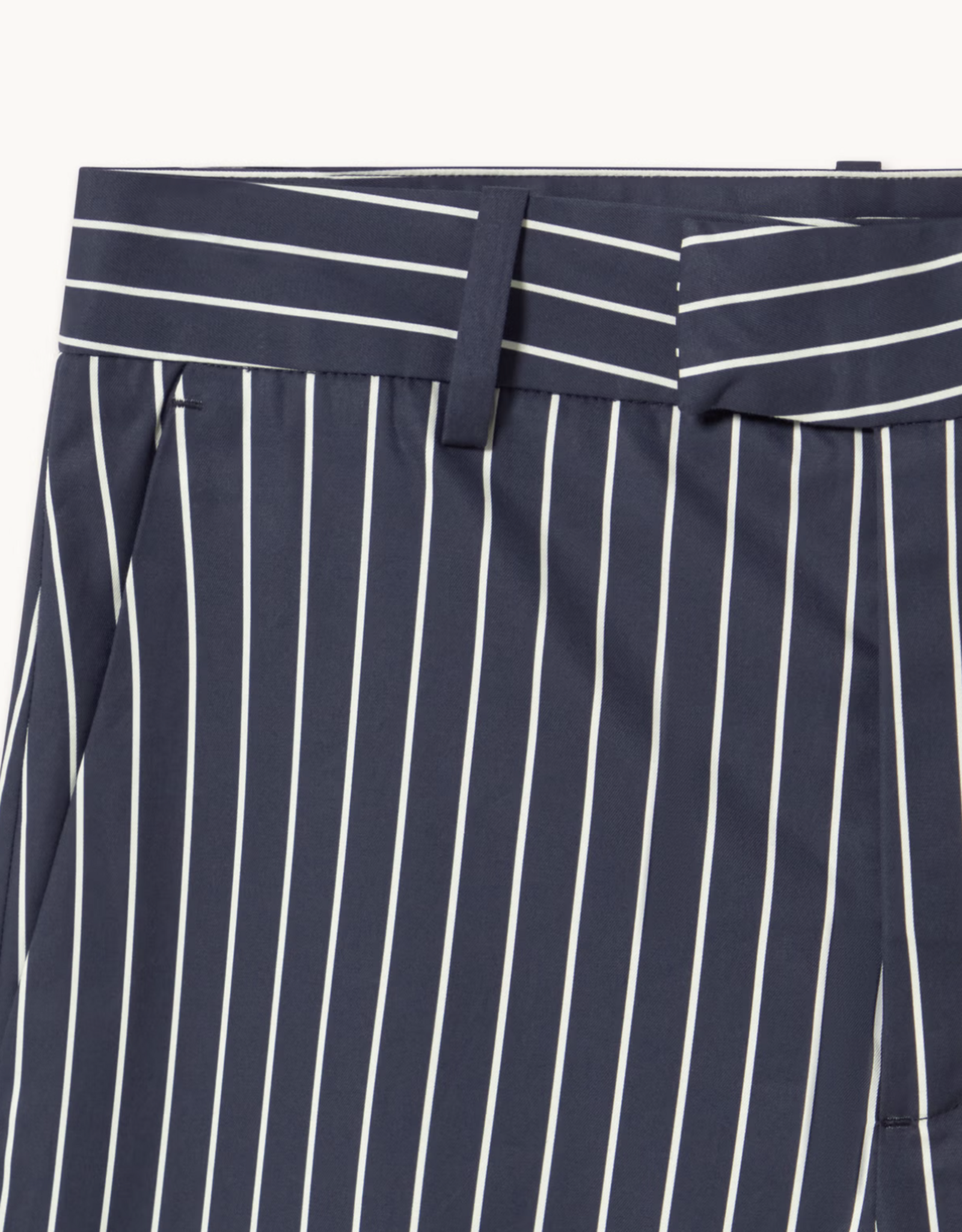 The Tiny Big Sister Broek 'Striped Twill' - Navy - The Tiny Big Sister