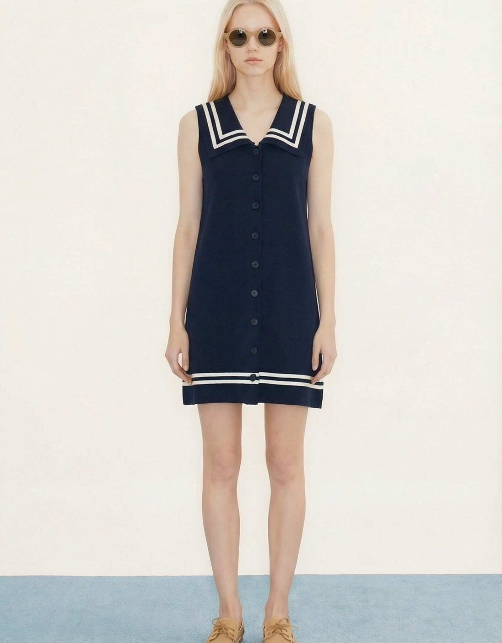 The Tiny Big Sister Jurk 'Sailor' - Navy - The Tiny Big Sister