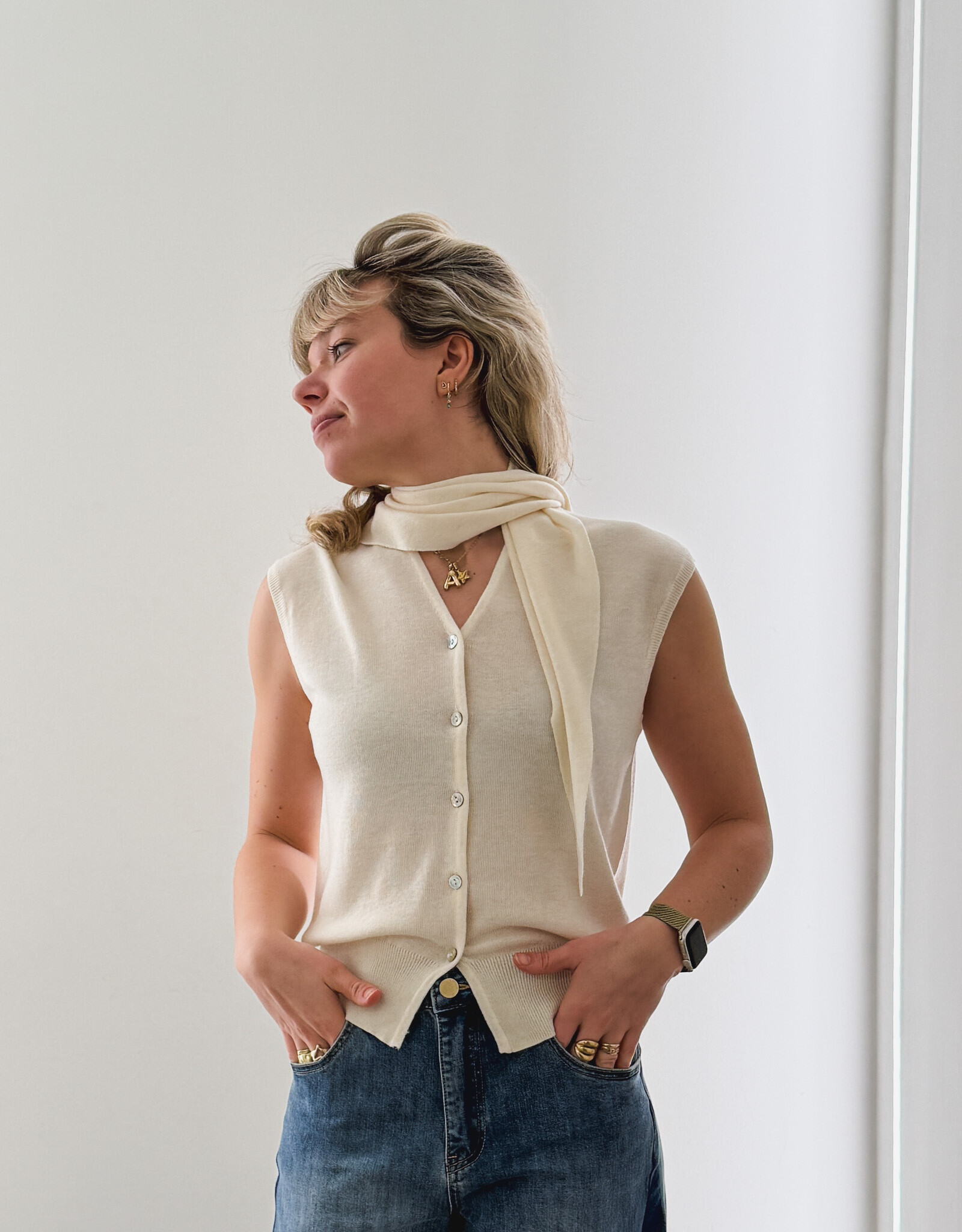 Orfeo - LMK Gilet 'Nalani' - Ecru - Orfeo