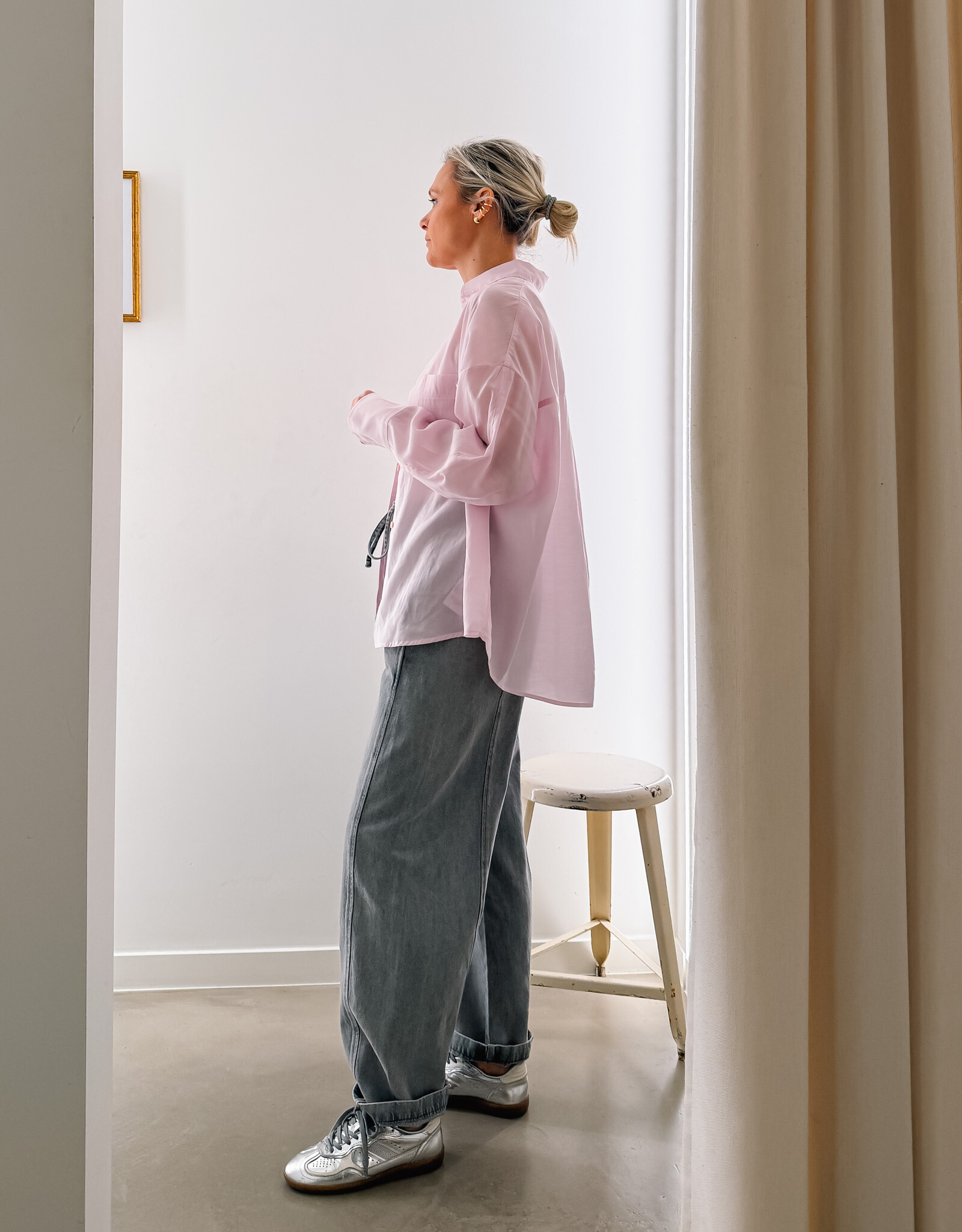 Withblack Jeans Wide 'Penelope' - Spring Grey - Withblack