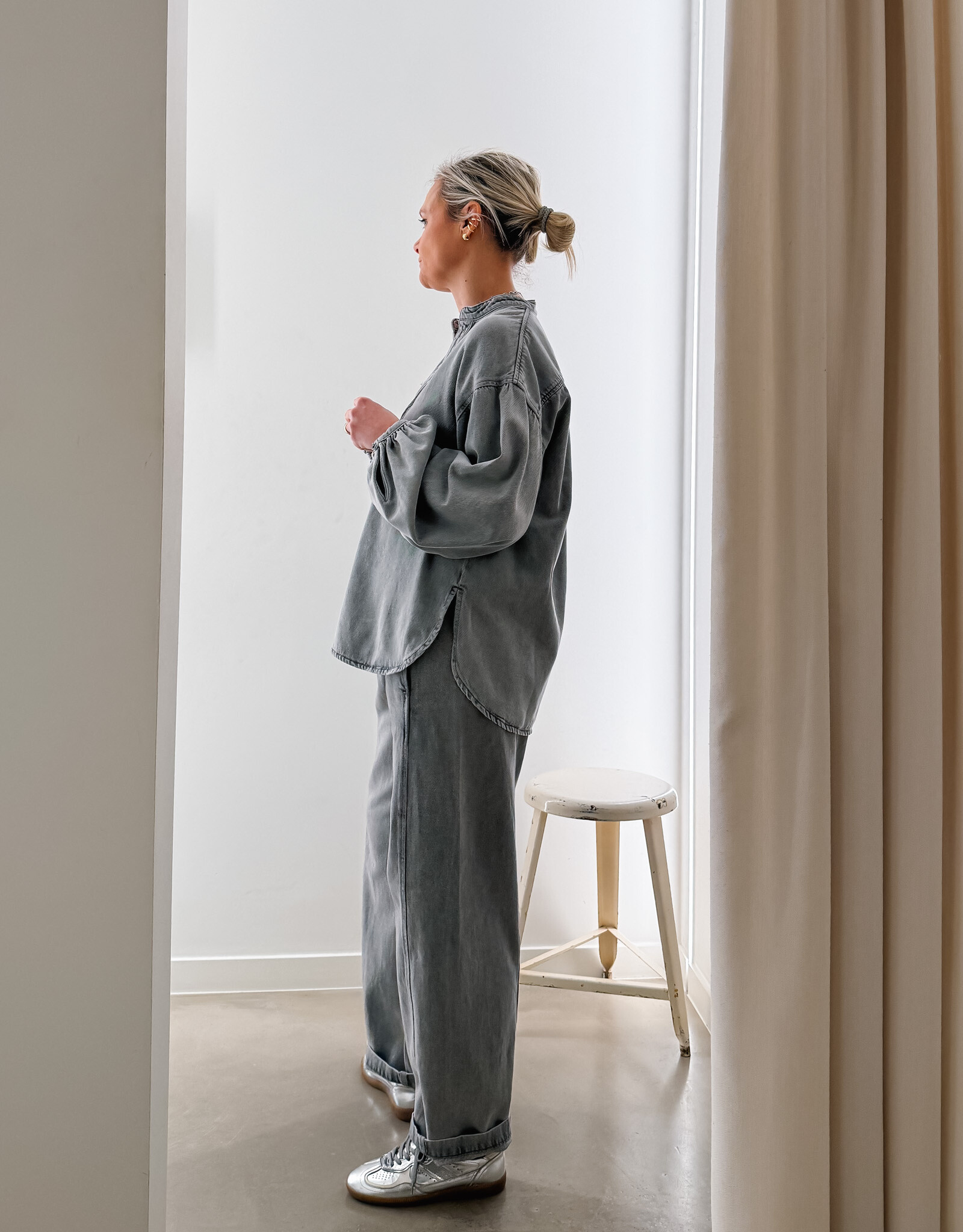 Withblack Jeans Wide 'Penelope' - Spring Grey - Withblack