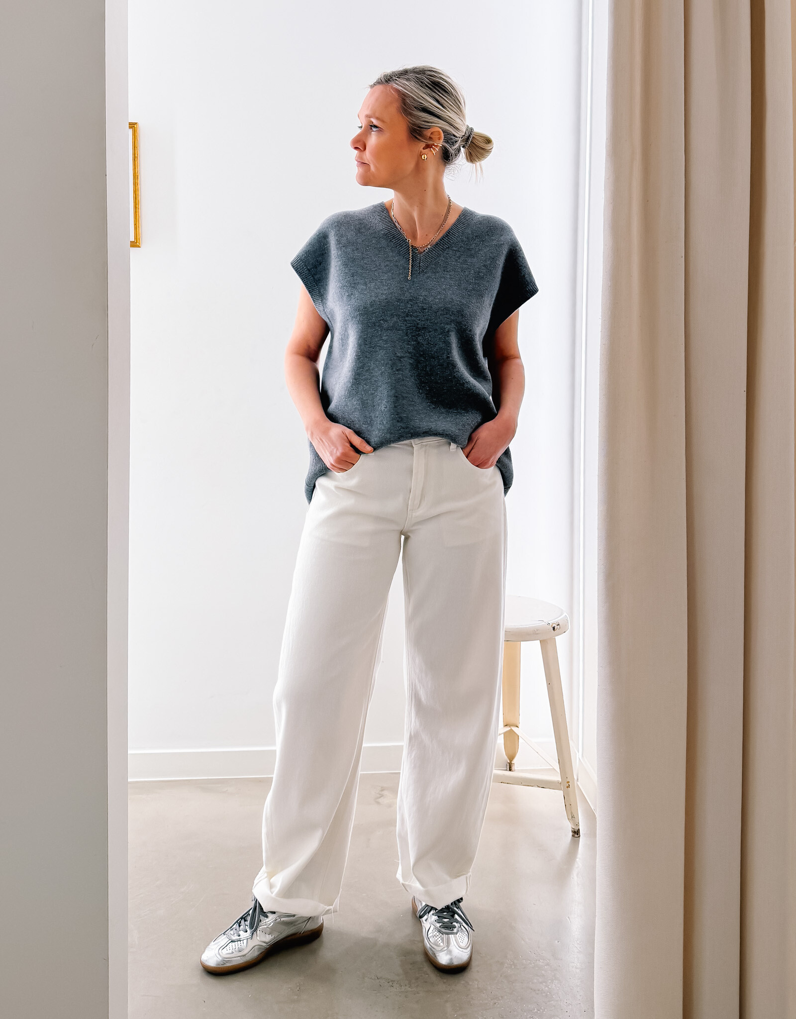 Withblack Jeans Barrel 'Peyton Gala' - White - Withblack