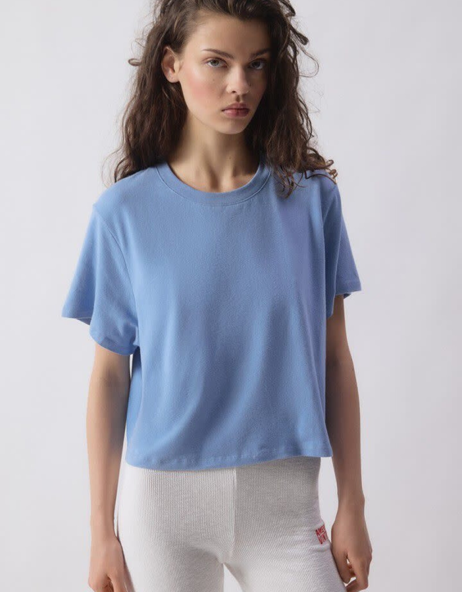 American Vintage T- Shirt Korte Mouw  'Ypawood' - Bleu Chine  - Ypa02G -  American Vintage