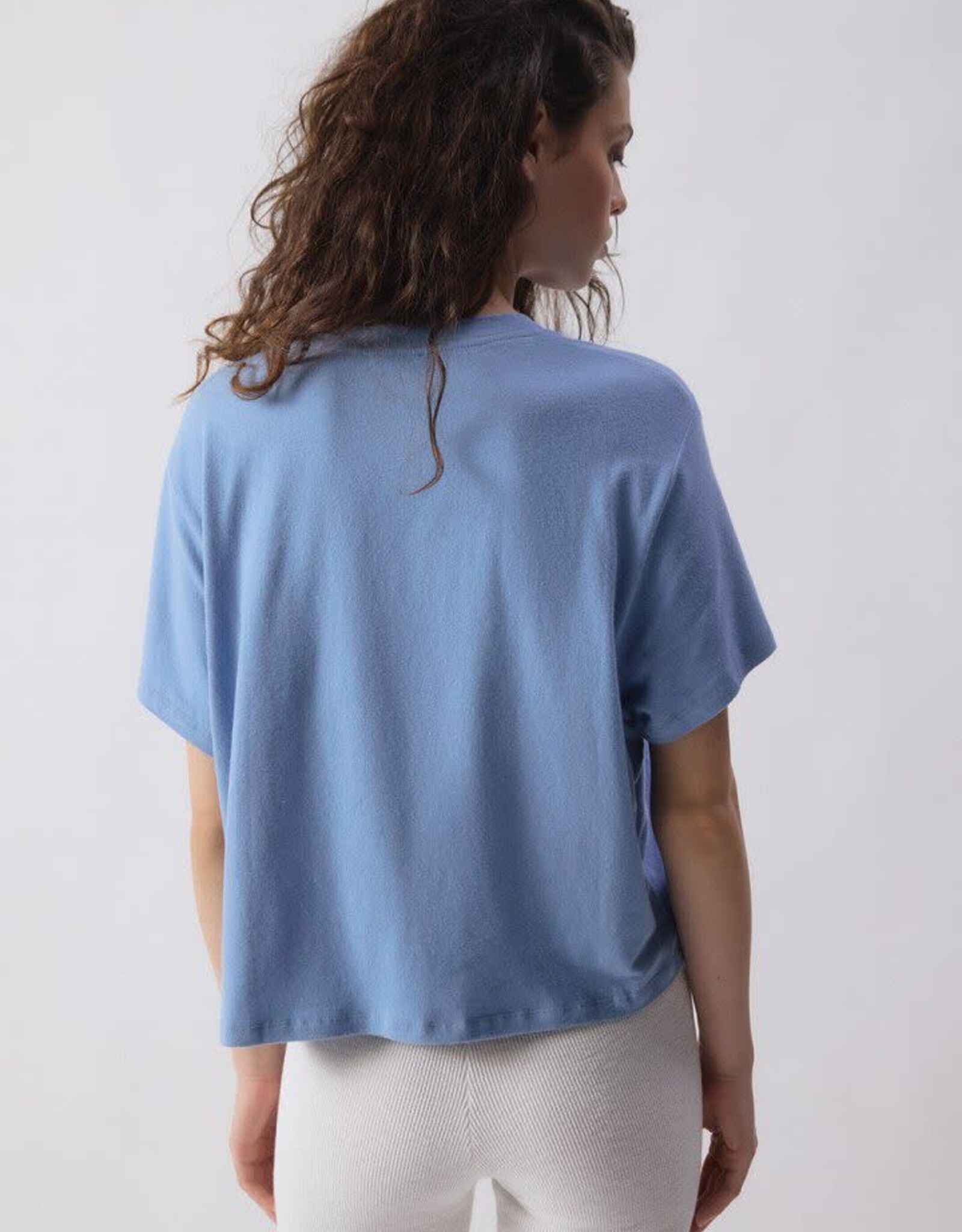 American Vintage T- Shirt Korte Mouw  'Ypawood' - Bleu Chine  - Ypa02G -  American Vintage