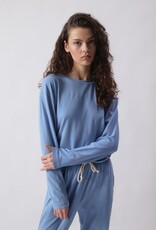 American Vintage T- Shirt Lange Mouw 'Ypawood' - YPA02B - Bleu Chine  - American Vintage