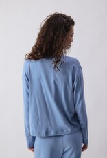 American Vintage T- Shirt Lange Mouw 'Ypawood' - YPA02B - Bleu Chine  - American Vintage