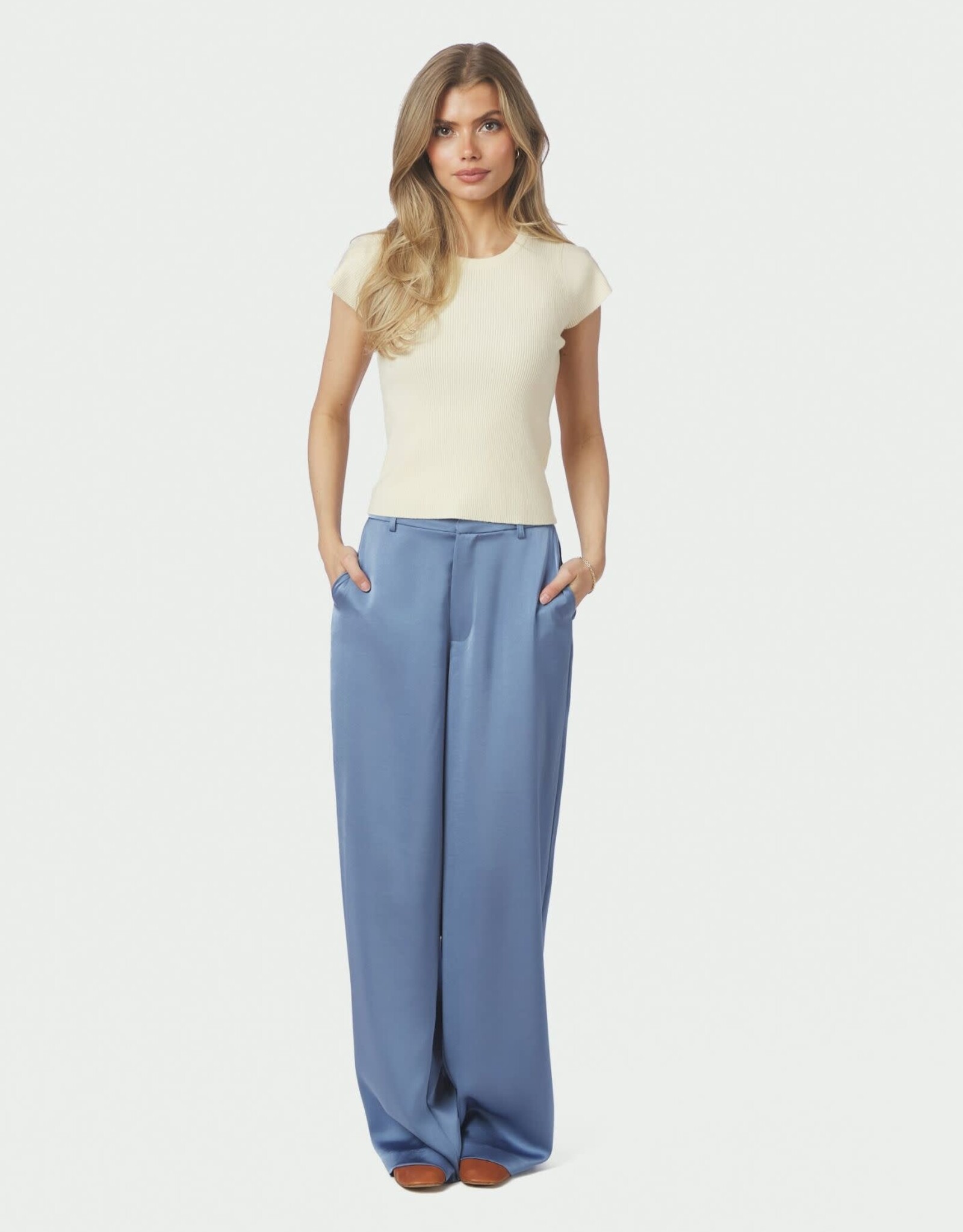 Broek Heavy Sateen 'Emmet' - Smoke Blue - Neo Noir