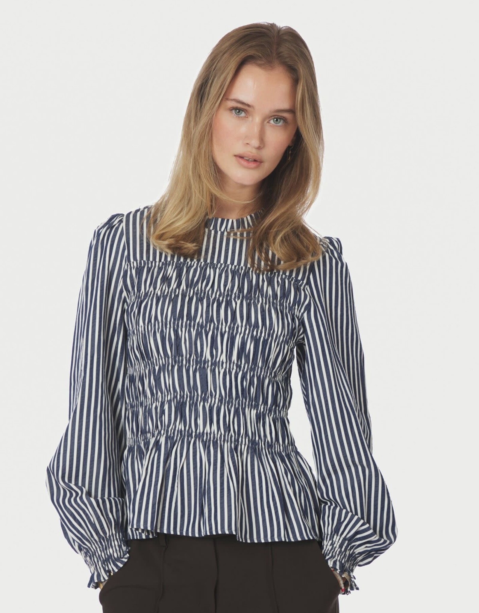 Blouse Big Stripe 'Possa' - Navy - Neo Noir