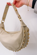 The Golden House - Giul Handtas Studs 'Ine' - Beige