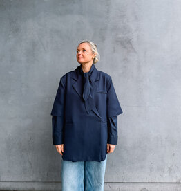 The Golden House Paris Blazer Short Sleeve 'Pauline' - Navy