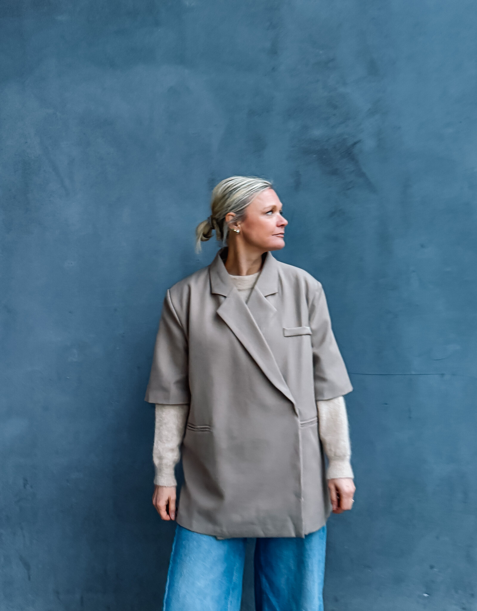 The Golden House Paris Blazer Short Sleeve 'Pauline' - Taupe