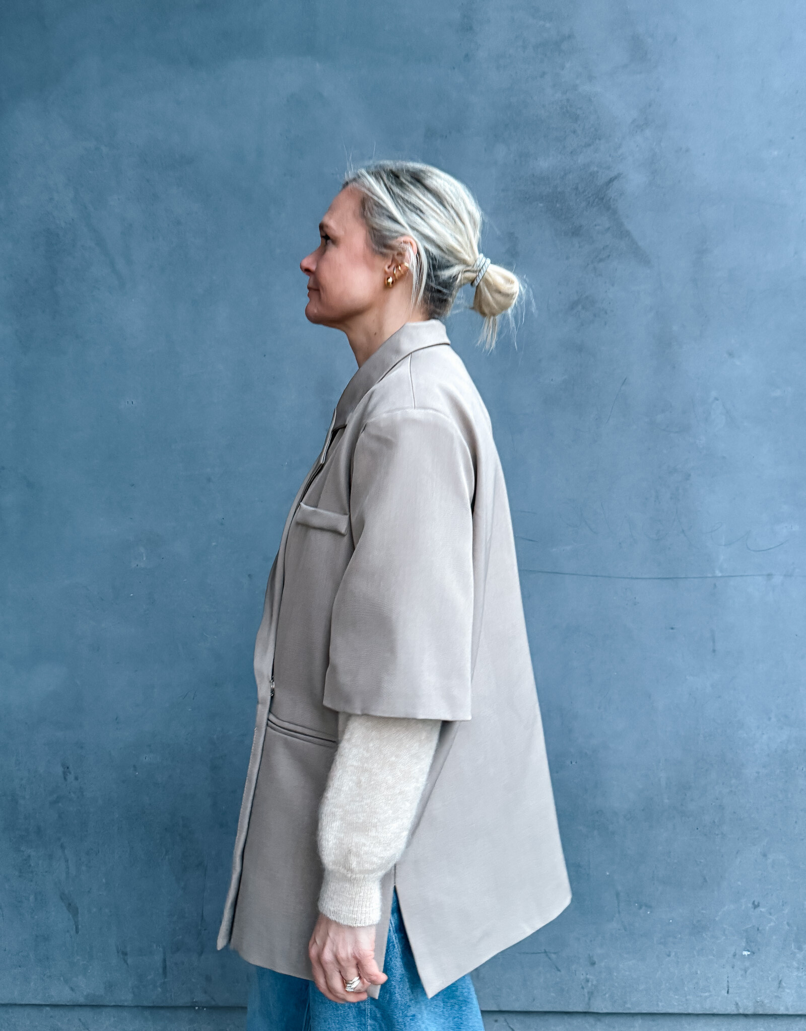 The Golden House Paris Blazer Short Sleeve 'Pauline' - Taupe