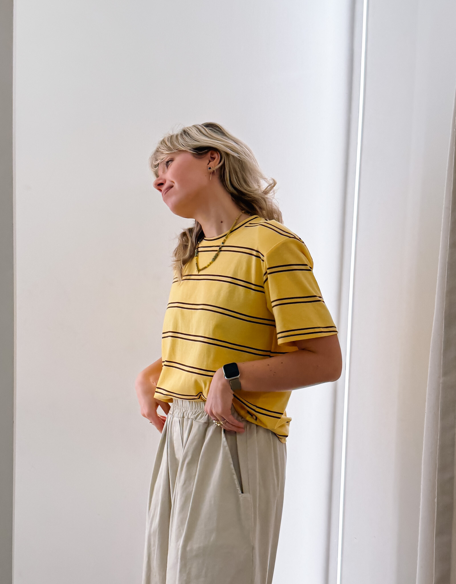 The Golden House - Garc T-Shirt Stripe 'Addie' - Yellow - One Size