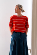 The Golden House - Garc T-Shirt Stripe 'Addie' - Red - One Size