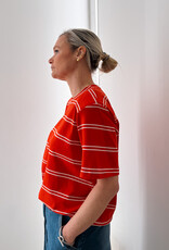 The Golden House - Garc T-Shirt Stripe 'Addie' - Red - One Size
