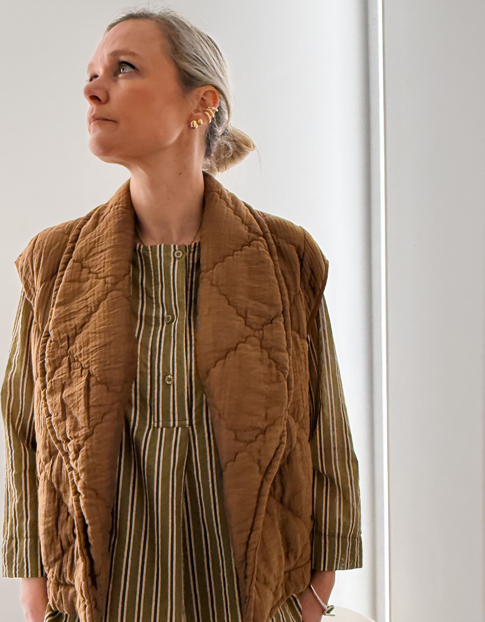 The Golden House Joh Waistcoat 'Feike' - Rust  -  One Size