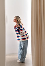 The Golden House Joh Polo Stripe Long Sleeve 'Alicia' - Red/Blue  - One Size