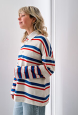The Golden House Joh Polo Stripe Long Sleeve 'Alicia' - Red/Blue  - One Size