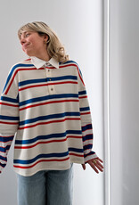 The Golden House Joh Polo Stripe Long Sleeve 'Alicia' - Red/Blue  - One Size