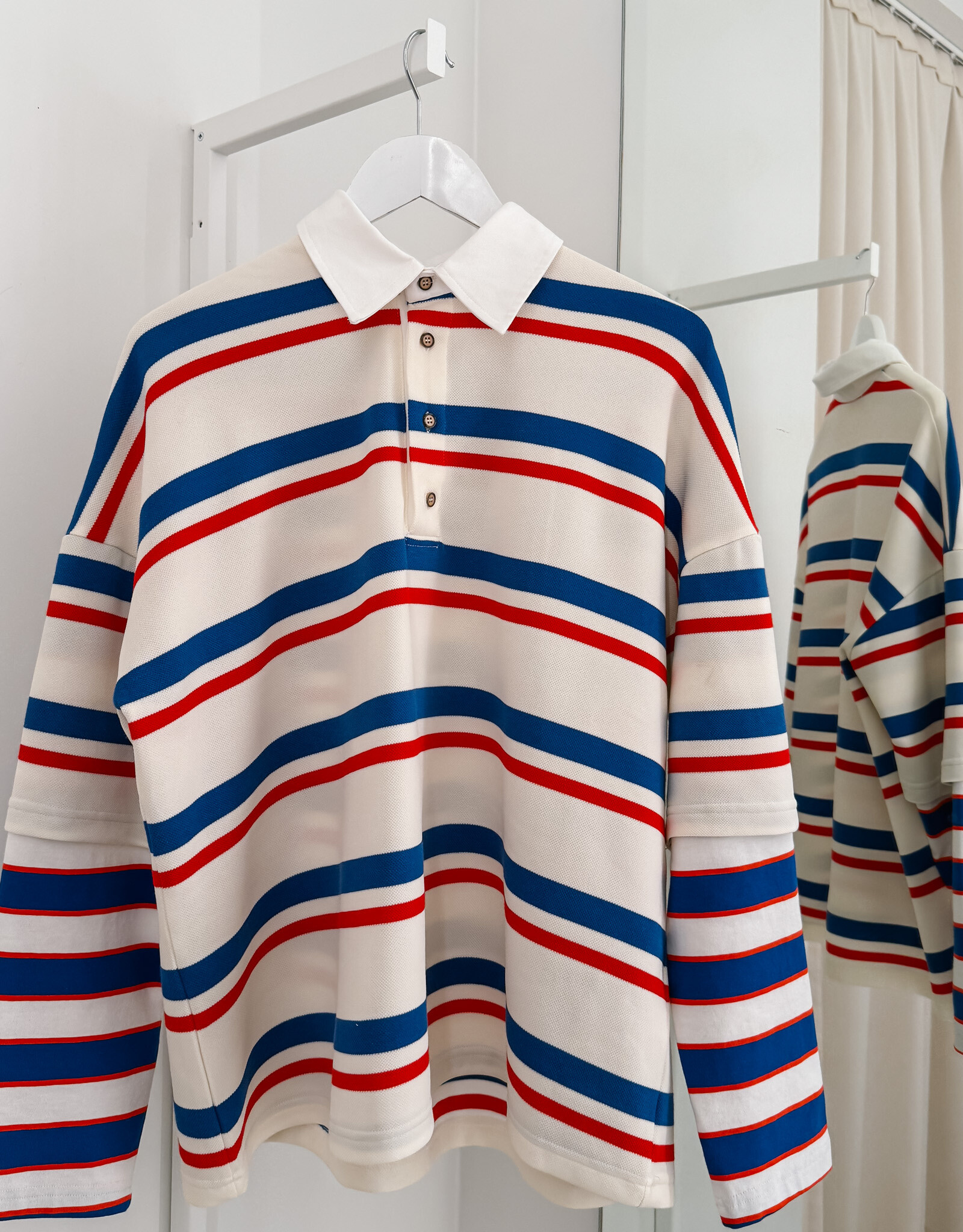 The Golden House Joh Polo Stripe Long Sleeve 'Alicia' - Red/Blue  - One Size