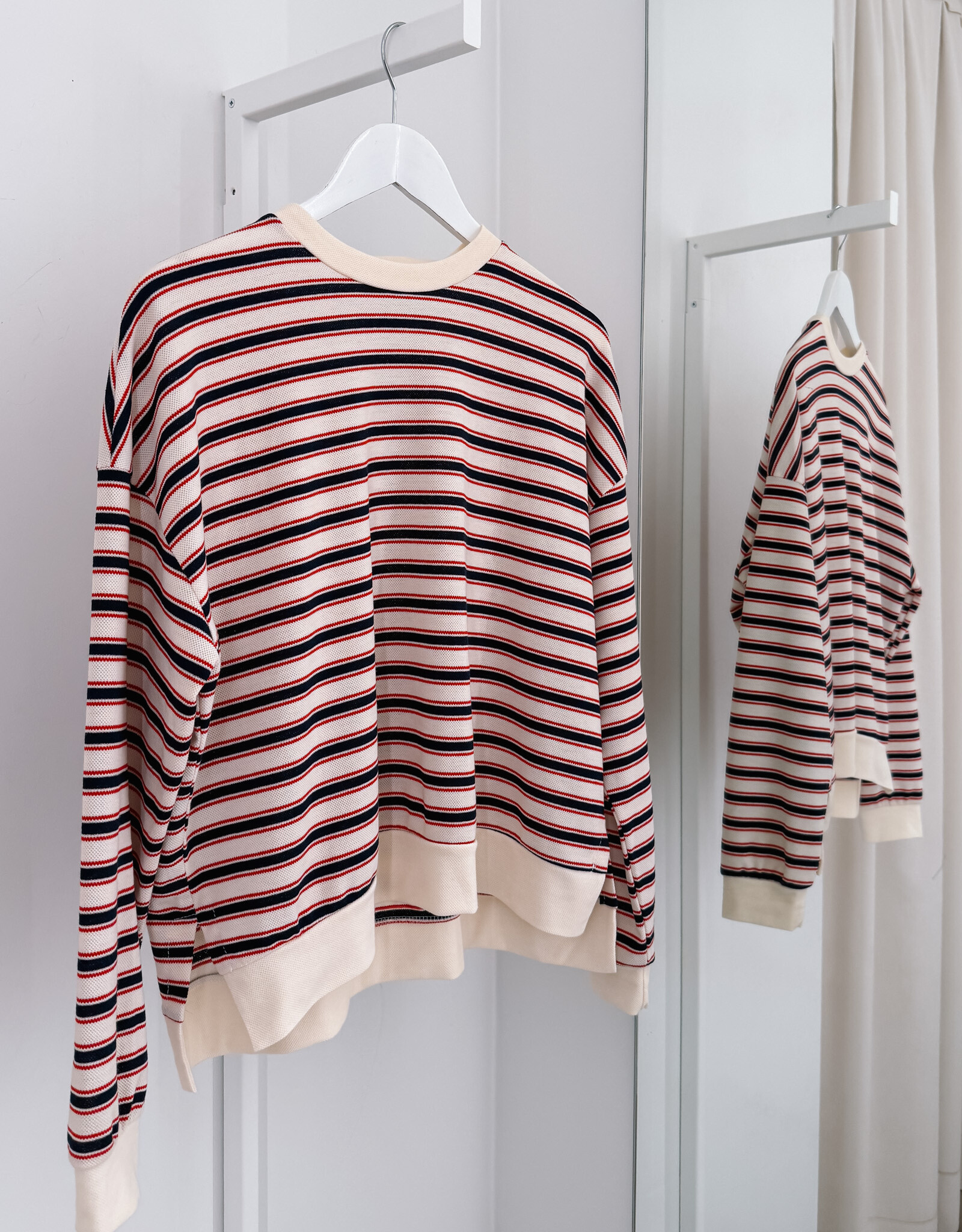 The Golden House Joh T-Shirt Stripe Long Sleeve  'Alexine' - Navy  - One Size