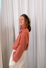The Golden House Joh Blouse Check 'Alison' - Burgundy  - One Size