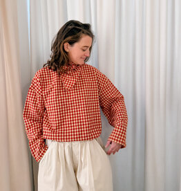 The Golden House Joh Blouse Check 'Alison' - Burgundy  - One Size