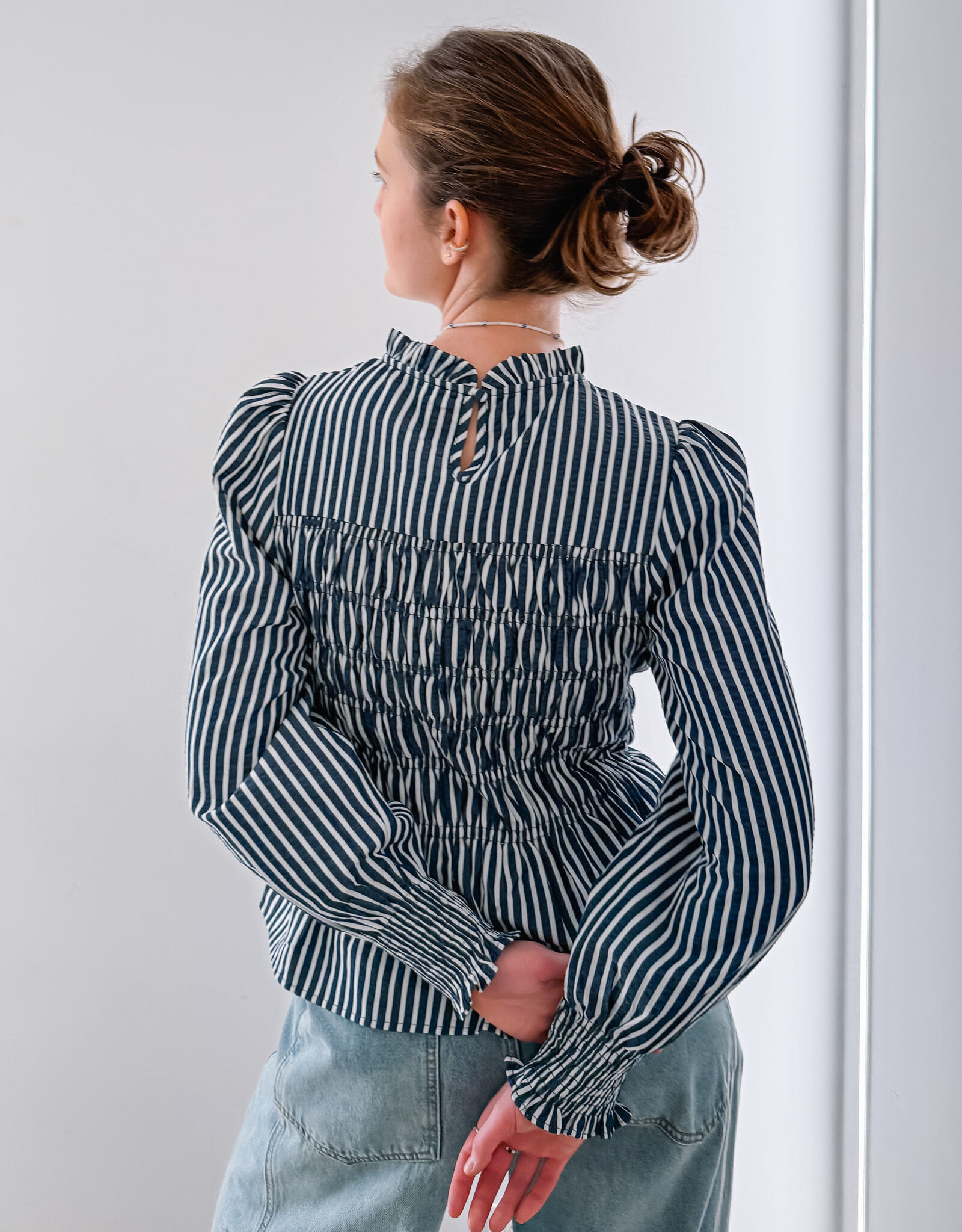 Blouse Big Stripe 'Possa' - Navy - Neo Noir