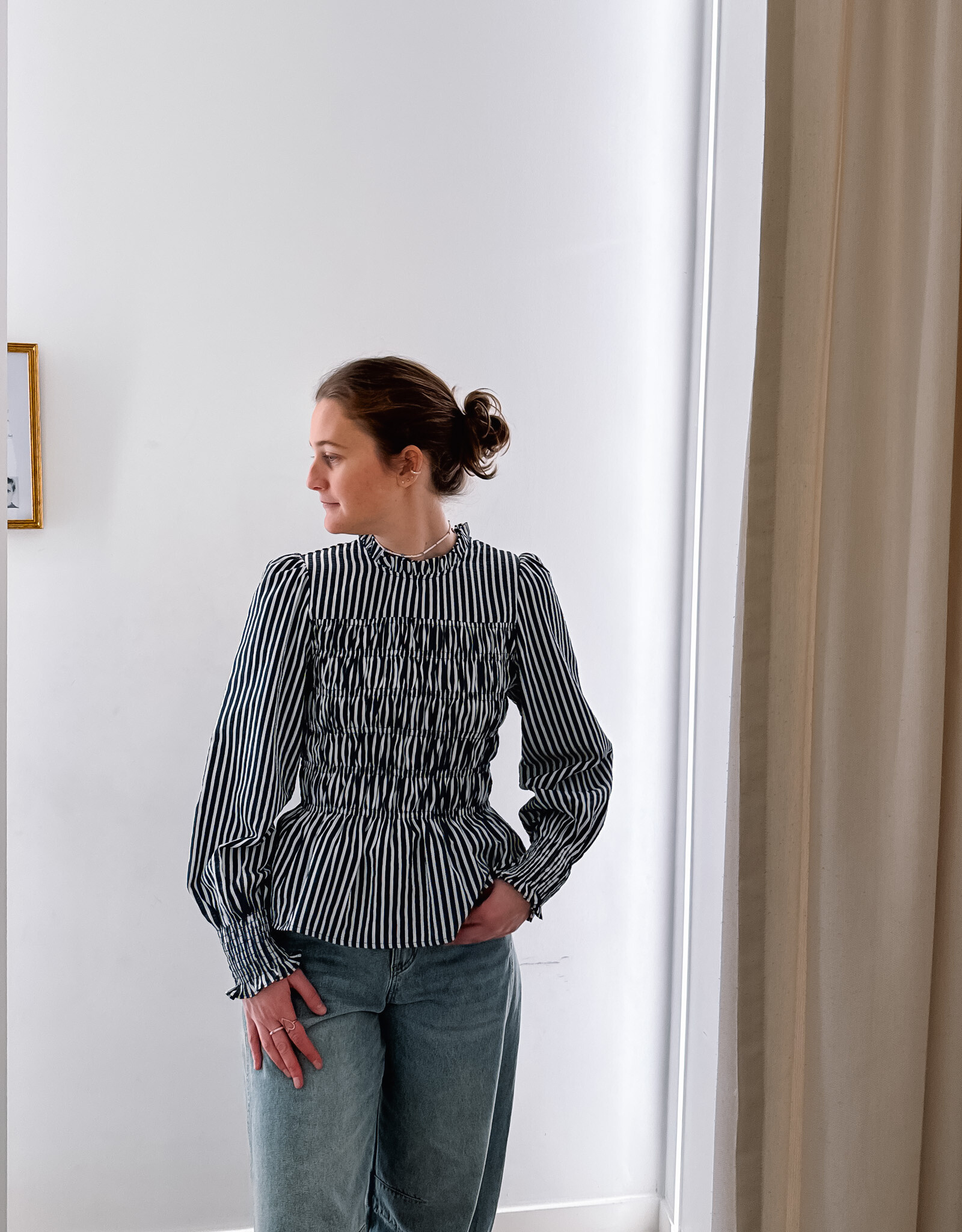 Blouse Big Stripe 'Possa' - Navy - Neo Noir