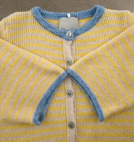 The Golden House Joh Cardigan Stripe 'Lucie' - Yellow  - One Size