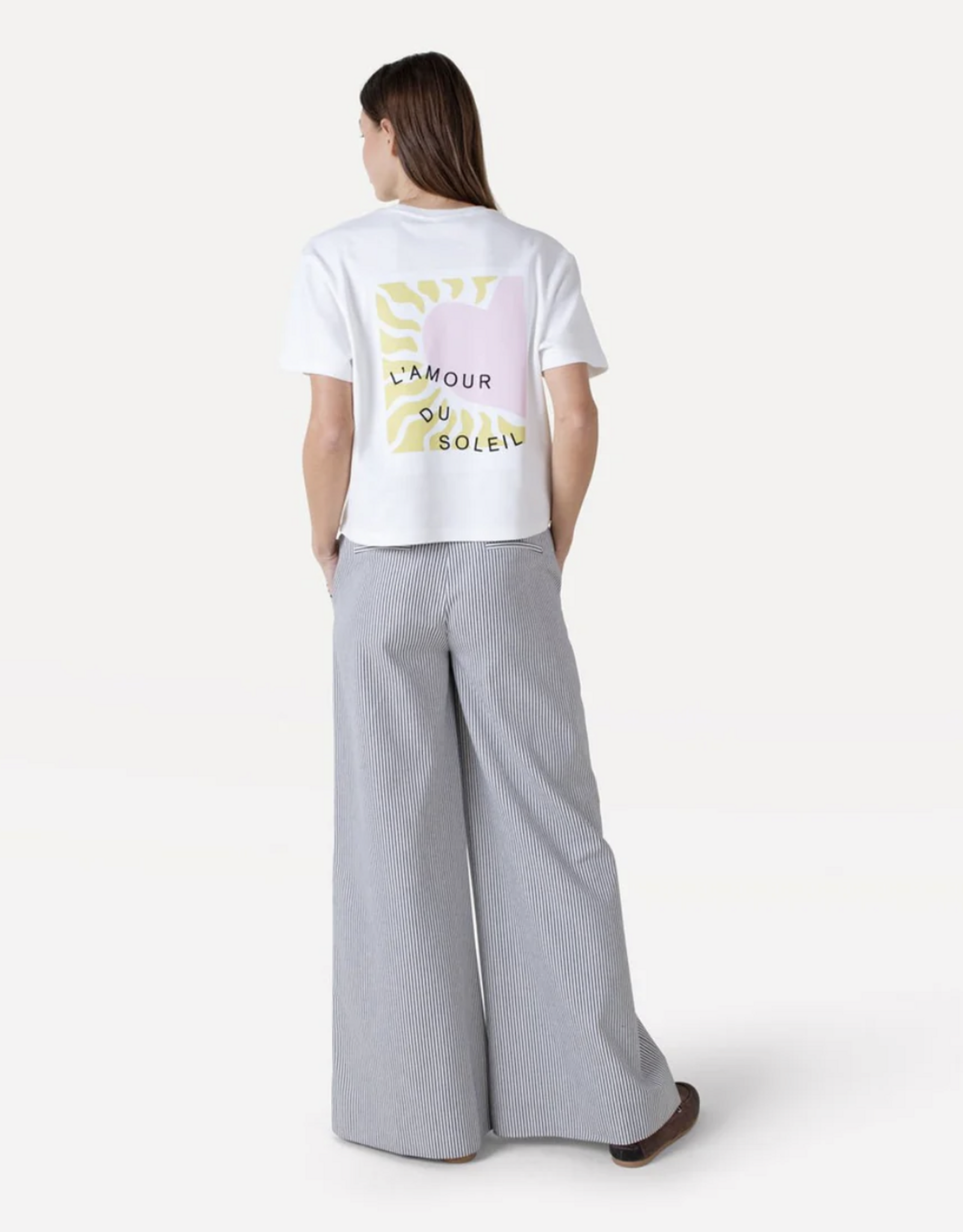 Another Label Broek Wide Stripe 'Moore' - Crown Blue Stripe - Another-Label